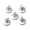 Brass Micro Pave Clear Cubic Zirconia Glass Pendants ZIRC-C024-06P-01-1