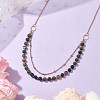 6mm Round Natural Indian Agate Beaded Lariat Necklaces NJEW-JN04964-2
