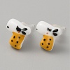 Cute Cartoon Animal Porcelain Stud Earrings EJEW-TAC0001-03B-1