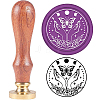 Brass Wax Seal Stamp with Handle AJEW-WH0184-0606-1