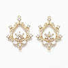 Brass Micro Pave Cubic Zirconia Links KK-R132-011-NF-1
