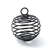 Carbon Steel Spiral Bead Cage Pendants IFIN-WH0027-47C-EB-1