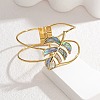 304 Stainless Steel Glass Hinged Bangles for Women BJEW-M082-06G-02-1