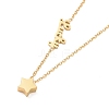Ion Plating(IP) 304 Stainless Steel Lucky Star Pendant Necklace for Women NJEW-A004-13G-3