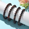 Synthetic Tiger Eye Round Bead Adjustable Braided Bracelets UO3136-16-1-4