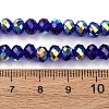 Electroplate Transparent Glass Beads Strands EGLA-A046-01B-02-4