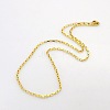 Unisex Casual Style 304 Stainless Steel Box Chain Necklaces STAS-O037-14G-3