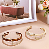 2Pcs 2 Colors Brass Resin Cuff Bracelets for Women BJEW-GO0002-12-3