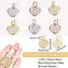  24Pcs 3 Colors Brass Micro Pave Clear Cubic Zirconia Charms KK-NB0001-41-5