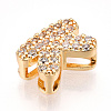 Brass Micro Pave Cubic Zirconia Charms KK-N254-217G-K-2