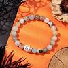 8.5mm Round Natural Flower Amazonite Beaded Stretch Bracelets BJEW-JB10466-01-2