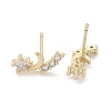 Brass Clear Cubic Zirconia Stud Earrings EJEW-Q014-11G-2