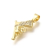 Rack Plating Brass with Cubic Zirconia Pendants KK-Z086-44G-2