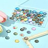 60Pcs Printed Glass Half Round Cabochons GGLA-FS0001-14-8