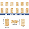 SUNNYCLUE 12Pcs 12 Style Brass Micro Pave Clear Cubic Zirconia Pendants KK-SC0003-01-2