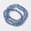 Electroplate Transparent Glass Beads Strands X-EGLA-A034-T8mm-S09-2