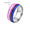 Rainbow Pride Flag Stainless Steel Finger Ring PW-WG83667-06-1