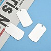 Non-Tarnish 201 Stainless Steel Rectangle Mirror Polished Finish Stamping Blank Tag Pendants X-STAS-S031-03-6