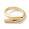 Brass Wire Wrap Cuff Ring for Women RJEW-E079-01G-2