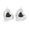 Brass Micro Pave Green Cubic Zirconia Pendants KK-E068-VC453-2