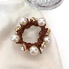 Plastic Imitation Pearl with Rhinestone Elastic Hair Ties PW-WGA89E1-05-1