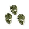 Synthetic Coral Dyed Leaf Charms CORA-Q034-03-1