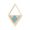 MIYUKI Glass Seed Beaded Rhombus Pendants PALLOY-MZ01127-3