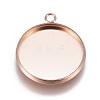 Ion Plating(IP) 304 Stainless Steel Pendant Cabochon Settings STAS-G127-13-16mm-RG-1