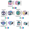 SUPERFINDINGS 30Pcs 5 Style Rainbow Color Alloy European Beads FIND-FH0003-54-2