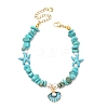Synthetic Turquoise Chips & Starfish & Shell Pearl Beads Bracelets BJEW-JB12413-03-2