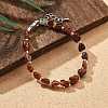 Natural Garnet Chips Bracelets for Women BJEW-H623-01S-04-2