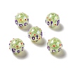 AB Color Transparent Crackle Acrylic Round Beads OACR-A013-04A-2