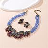 Shell Shape Alloy Rhinestone Multilayer Pendant Necklaces & Stud Earrings Sets WG942CA-03-1