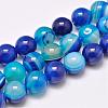 Natural Striped Agate/Banded Agate Bead Strands G-G962-10mm-03-1