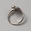 Alloy Peacock Open Cuff Ring RJEW-WH0001-20P-2