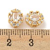 Brass Micro Pave Clear Cubic Zirconia Beads KK-P275-27G-3