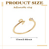 1Pc Letter Brass Rhinestone Open Cuff Rings for Women AJEW-LP0004-47S-G-2