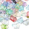 300Pcs 10 Colors Spray Painted Transparent Acrylic Beads OACR-FS0002-62-2