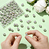 80Pcs Polymer Clay Rhinestone European Large Hole Beads with Silver Color Plated Brass Cores FPDL-LT0001-02E-3
