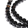 Round Dyed & Heated Natural Black Agate Beads Strands G-G582-8mm-07-6