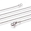 Non-Tarnish 304 Stainless Steel Ball Chain Necklaces NJEW-F249-02P-1