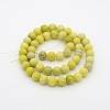 Natural Lemon Jade Round Bead Strands G-P070-36-6mm-2