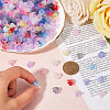 500Pcs 10 Colors Two Tone Acrylic Bead Caps MACR-SC0001-68-3