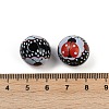 Painted Wood European Beads WOOD-F017-04C-3