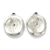 304 Stainless Steel Pendant Cabochon Settings for Enamel STAS-P279-24P-1