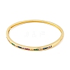 Brass Pave Colorful Cubic Zirconia Hinged Bangles for Women BJEW-S147-07G-03-2