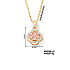 Chic Colorful Clover Pendant Necklace with Sparkling Diamonds YY8832-10-1