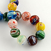 Round Handmade Millefiori Glass Beads Strands X-LK-R004-99-2
