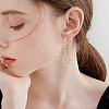 20Pcs Brass Micro Pave Clear Cubic Zirconia Star Earring Hooks KK-BBC0028-99-6