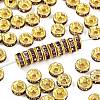 Brass Rhinestone Spacer Beads RB-A014-Z6mm-10G-1